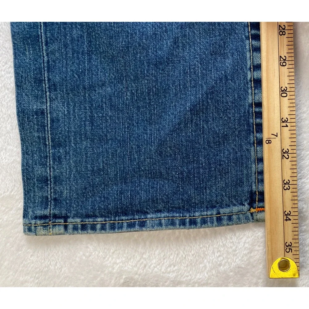 True Religion Nathan Straight Leg Jeans Mens 34x34 Blue Denim Made in USA Button